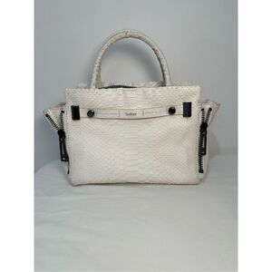 Botkier Ivory Leroy Embossed Anaconda Satchel Size 15” x 6.25” x 8.25”. #M-0925